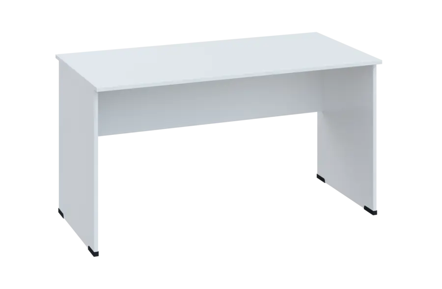 EPL 27 - 14 stůl kancelářský, dřevěná podnož, deska 25 mm, široký 1400 mm, bílá